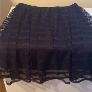 Black sheer skirt with black lining